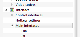 Click on Main interfaces under the Interface category